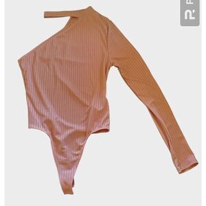 NWT Missguided Women Pinkish One Shoulder Cut Out Bodysuit 8